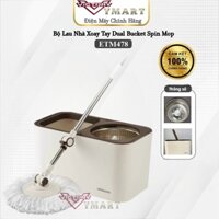 Bộ Lau Nhà Xoay Tay LocknLock Dual Bucket Spin Mop ETM478 (thùng giặt, 2 bông lau) - Hàng Chính Hãng