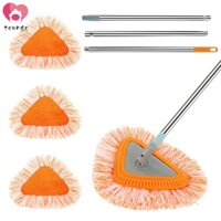 Bộ lau sàn tam giác 360° Cây lau nhà bằng sợi nhỏ có thể xoay được với 3 miếng lau nhà có thể thay thế SHOPSKC1884