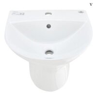 Bộ Lavabo Treo Tường Liền Chân Viglacera V63
