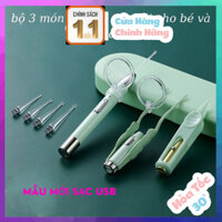 Bộ lấy ráy tai có đèn cho bé và người lớn, dụng cụ vệ sinh tai cao cấp cho gia đình, ngoái tai có đèn cao cấp