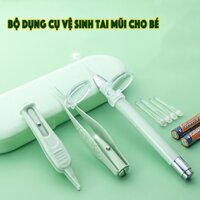 Bộ lấy ráy tai gắp rỉ mũi cho bé có đèn  bộ dụng cụ vệ sinh tai mũi cho bé bộ 3 món vệ sinh tai mũi cho bé và gia đình