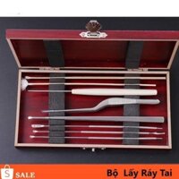 Bộ Lấy Ráy Tai hộp gỗ cao cấp 8món