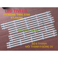 BỘ LED TIVI LG 47LN5200 47LN5400 47LN5700 47LN575 47LN578 47LA620 47LP360. CHÓA NHỎ 3V, MỚI 100%, BỘ 6 THANH DÀI