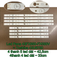 Bộ led Tivi Pana 43FX650 / 43FX550V = Toshiba 43U6750 (bộ 8 thanh