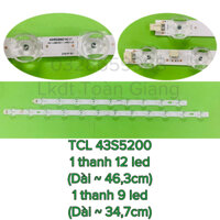 Bộ led TV TCL 43S5200 - 43P165 - 43P725 - gồm 2 thanh