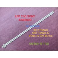 BỘ LED VIỀN TIVI SONY 43W750C 43W800C, MỚI 100% BỘ 2 THANH TRÁI PHẢI, MỖI THANH 42 BÓNG 3V, DÀI 46,7cm