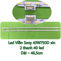 Bộ led Viền TV Sony 43W750D = 43W800C - bộ gồm 2 thanh 40 hạt