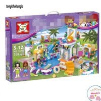 Bộ Lego đàn bà Xếp Hình Friends  Lego Cầu Trượt Mùa Hè3010 76008 (696 Mảnh Ghép)  vi la Của Andrea & Martina