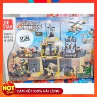 Bộ Lego Jiestar 61009 Lắp Ráp Pháo Đài Phòng Thủ Của Quân Đội - Glory Mission ( 605+ Mảnh )[ HOT ]