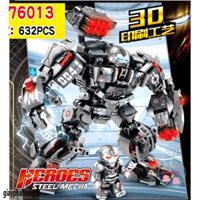 Bộ Lego lắp đặt xếp hình IRonMan người sắt Trắng mã 76013 có 632pcs Hulk Ironman Bạc0