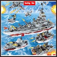 Bộ lego lắp ghép khối xây dựng tàu thủy, tàu sân bay cảnh sát Baby Go-99, trò chơi trẻ em hot nhất hè 2021