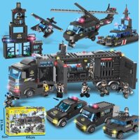 Bộ lego mô hình ô tô cảnh sát máy bay trực thăng gồm 1095 chi tiết  - Đồ chơi lắp ghép trẻ em