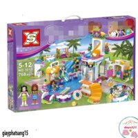 Bộ Lego phụ nữ Xếp Hình Friends  Lego Cầu Trượt Mùa Hè3010 76008 (696 Mảnh Ghép)  vi la Của Andrea & Martina