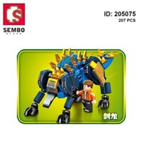 Bộ lego Robot khủng long phiến sừng Stegosaurus chiến đấu - SEMBO 205075 Gudi