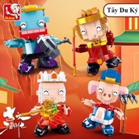 Bộ Lego Tây Du Ký - 4 thầy trò đi thỉnh kinh Đường Tăng - Tôn Ngộ Không - Trư Bát Giới - Sa Tăng