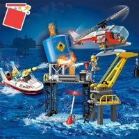 Bộ Lego xếp hình lắp ráp chính hãng Qman 2806- Cứu hỏa ngoài khơi