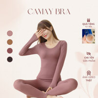 Bộ Len Tăm Giữ Nhiệt, Áo Len Nữ, Bộ Quần Áo Thu Đông Nữ, Bộ Ngủ Dài Tay