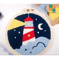 Bộ Len Xù Ngọn Hải Đăng - Needle có hướng dẫn cơ bản, tranh decor làm quà tặng