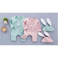Bộ liền + mũ tai thỏ hàng thun dày dặn đẹp xinh