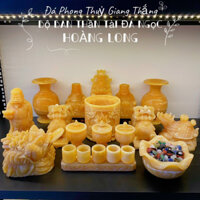 Bộ Linh Vật Ban Thờ Thần Tài Đá Ngọc Hoàng Long Nguyên Khối