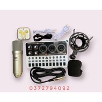 Bộ live stream sound card k900 + micro isk at100 micro bắt xa hát nhẹ  nhiều hiệu ứng hay bảo hành 12 tháng