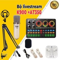 Bộ live stream sound card k900 + micro AT350 nhiều hiệu ứng hay bảo hành 12 tháng