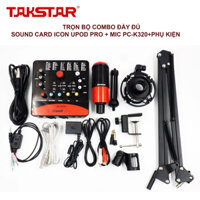 bộ livestraem sound card icon uopd pro và mic takstat pc k320 chân kẹp màng lọc tặng tai nghe