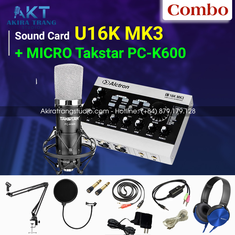 Bộ livestream Alctron U16K MK3 + Micro thu âm Takstar PC-K600