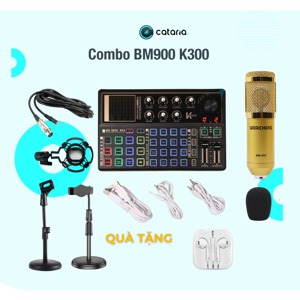 Bộ livestream K300 model 2021 Micro thu âm AMI BM900