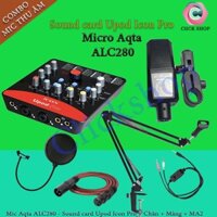 Bộ livestream sound card Icon Upod pro mic Aqta ALC280 chân màng dây livestream MA2 đầy đủ