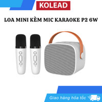 Bộ Loa bluetooth mini karaoke kèm mic KOLEAD P2 Không dây Bass cực mạnh, hỗ trợ kết nối thẻ nhớ, jack 3.5mm