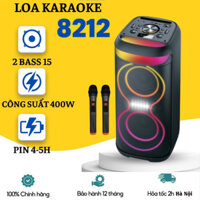 Bộ loa chính hãng ONTEKCO bluetooth 8212 2 bass 15,loa karaoke đèn led RGB, hát karaoke phục vụ trong nhà ngoài trời