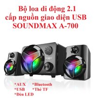 Bộ loa di động 2.1 kết nối AUX  Bluetooth nguồn USB SOUNDMAX A-700 - Hàng chính hãng