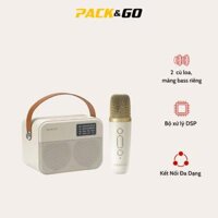 Bộ Loa Mic Karaoke Mini Bluetooth PACK&GO KSM01 – Loa Kép Bass Mạnh, Micro Không Dây, Giá Tốt