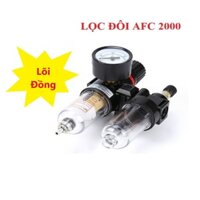 Bộ lọc đôi tách nước, tạp chất khí nén AFC2000 có van điều chỉnh áp suất và đồng hồ đo áp
