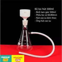 Bộ lọc hút chân không 500ml Bộ lọc mẫu phễu sứ Buhcher, Thiết bị lọc hút chân không, kèm máy bơm