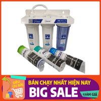 Bộ Lọc Nước Đầu Nguồn 10 inch Ren 21 - Tặng Bộ Lõi Lọc và Tay Vặn Cốc (KHÔNG KÈM CÚT 2 ĐẦU RA -VÀO)