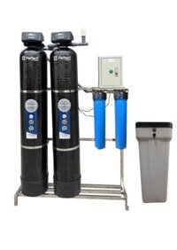 Bộ lọc nước tổng 2 cột composite sợi thủy tinh cao cấp cation, màu đen (model: PA02C)