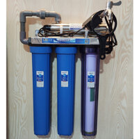 Bộ lọc nước tổng 3 cấp 20 inch tích hợp Đèn UV 21W - Lưu lượng 800 - 1200 lít/giờ