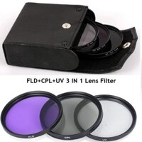 Bộ lọc ống kính 3 trong 1 52MM 58MM có túi UV + CPL + FLD cho Cannon cho Nikon cho ống kính máy ảnh Sony