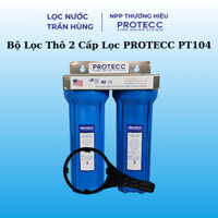 Bộ Lọc Thô 2 Cấp Lọc PROTECC PT104 10 Inch - Lọc Nước Giếng Phèn, Nước Máy, Kim Loại, Canxi, Nâng pH