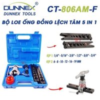 Bộ loe ống đồng lệch tâm máy lạnh Dunnex, model CT-806AM-F, dụng cụ lã ống kèm dao cắt và dao cạo bavia, phi 1/4" - 3/4"
