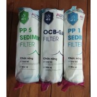 Bộ lõi lọc nước máy RO gia đình Mutosi (lõi 1, lõi 2, lõi 3)