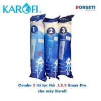 Bộ lõi lọc nước thô 123 SMAX Pro Karofi - Hàng chính hãng - combo 3 lõi