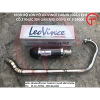 BỘ LON PÔ LEOVINCE CABON NGẮN EVO LUÔN CỔ 2 KHÚC 304 GẮN MỌI DÒNG XE 1-39000
