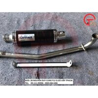 BỘ LON PÔ LEOVINCE ĐEN VÀ CỔ PÔ INOX 304 GẮN CHO XE WAVE DREAM CUP NHƯ ZIN