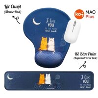 Bộ Lót Chuột Kê Tay Bàn Phím Có Đệm Silicon Galaxy Anime Bear ( Mousepad Cute Girl Mèo Cực Xinh Decor Giá Rẻ Học Sinh )