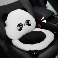 Bộ Lót Ghế Gấu Trúc Panda Gồm Gối Đầu,Gối Lưng,Lót Ngồi Nâng Chiều Cao Mở Rộng Tầm Nhìn Khi Lái Xe Ô TÔ