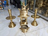 Bộ lư đồng vuông  45cm cho thuê