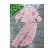 Bộ lụa satin mèo nơ